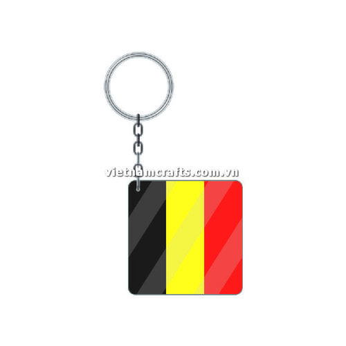 Wholesale World Cup 2022 Qatar Mechadise Buy Bulk Acrylic Keychain Souvenir Belgium Flag Keychains Square Shape