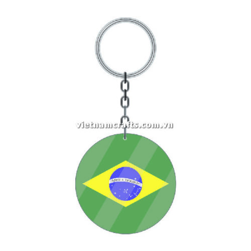 Wholesale World Cup 2022 Qatar Mechadise Buy Bulk Acrylic Keychain Souvenir Brazil Flag Keychains Round Shape