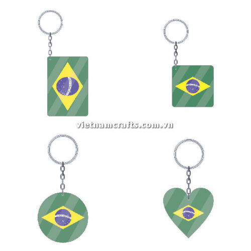 Wholesale World Cup 2022 Qatar Mechadise Buy Bulk Acrylic Keychain Souvenir Brazil Flag Keychains Shapes