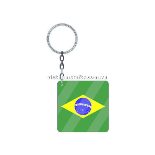 Wholesale World Cup 2022 Qatar Mechadise Buy Bulk Acrylic Keychain Souvenir Brazil Flag Keychains Square Shape