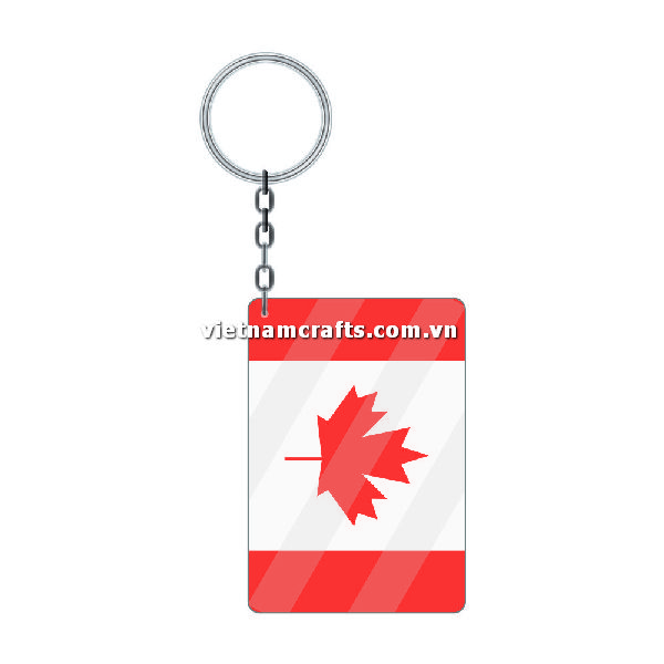 Canada Flag Double Sided Acrylic Keychains - Vietnam Crafts