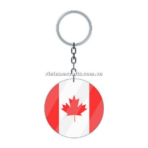 Wholesale World Cup 2022 Qatar Mechadise Buy Bulk Acrylic Keychain Souvenir Canada Flag Keychains Round Shape