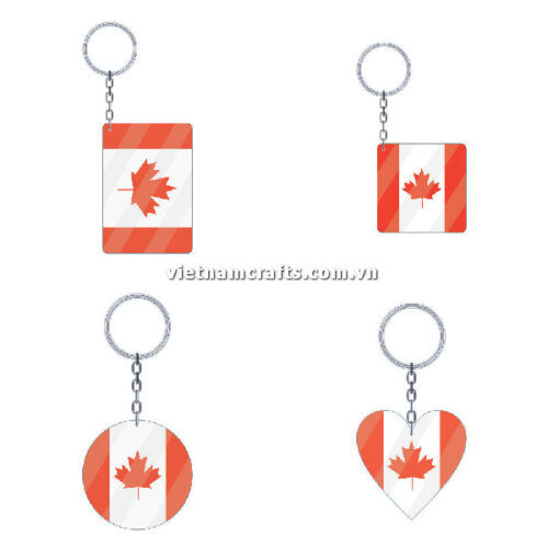 Wholesale World Cup 2022 Qatar Mechadise Buy Bulk Acrylic Keychain Souvenir Canada Flag Keychains Shapes