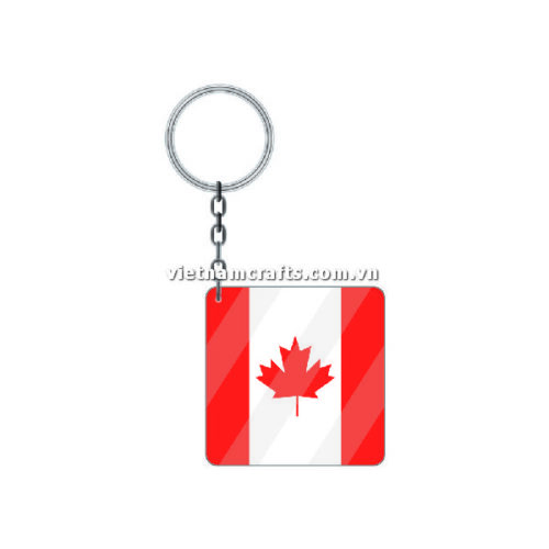 Wholesale World Cup 2022 Qatar Mechadise Buy Bulk Acrylic Keychain Souvenir Canada Flag Keychains Square Shape