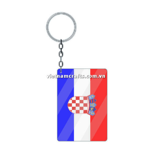 Wholesale World Cup 2022 Qatar Mechadise Buy Bulk Acrylic Keychain Souvenir Croatia Flag Keychains Rectangle Shape