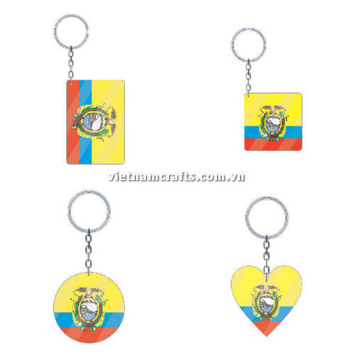 Wholesale World Cup 2022 Qatar Mechadise Buy Bulk Acrylic Keychain Souvenir Ecuador Flag Keychains Shapes
