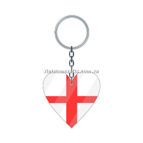 Wholesale World Cup 2022 Qatar Mechadise Buy Bulk Acrylic Keychain Souvenir England Flag Keychains Heart Shape