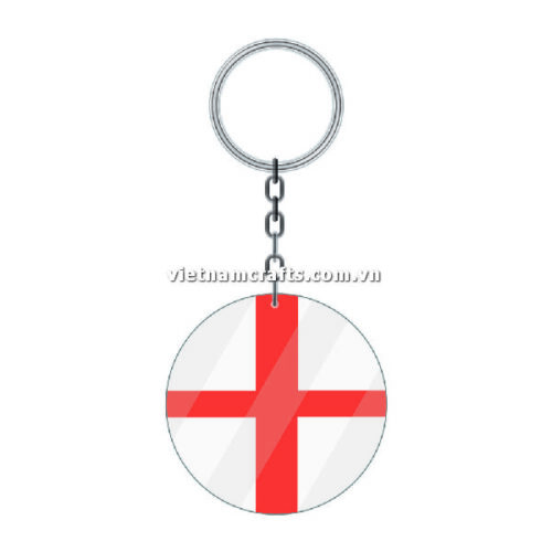 Wholesale World Cup 2022 Qatar Mechadise Buy Bulk Acrylic Keychain Souvenir England Flag Keychains Round Shape