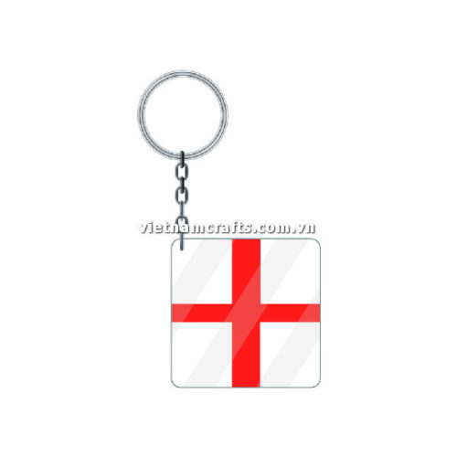 Wholesale World Cup 2022 Qatar Mechadise Buy Bulk Acrylic Keychain Souvenir England Flag Keychains Square Shape