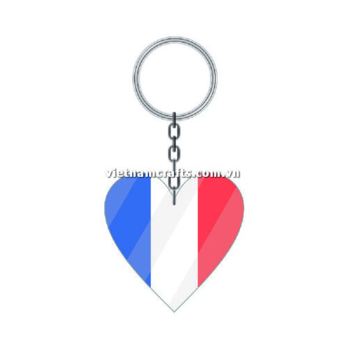 Wholesale World Cup 2022 Qatar Mechadise Buy Bulk Acrylic Keychain Souvenir France Flag Keychains Heart Shape