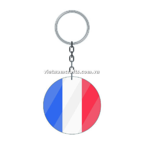 Wholesale World Cup 2022 Qatar Mechadise Buy Bulk Acrylic Keychain Souvenir France Flag Keychains Round Shape
