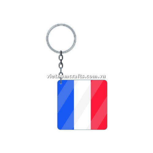 Wholesale World Cup 2022 Qatar Mechadise Buy Bulk Acrylic Keychain Souvenir France Flag Keychains Square Shape