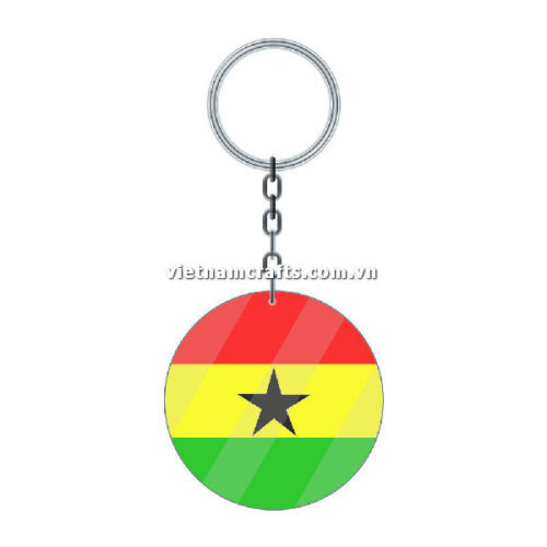 Wholesale World Cup 2022 Qatar Mechadise Buy Bulk Acrylic Keychain Souvenir Ghana Flag Keychains Round Shape