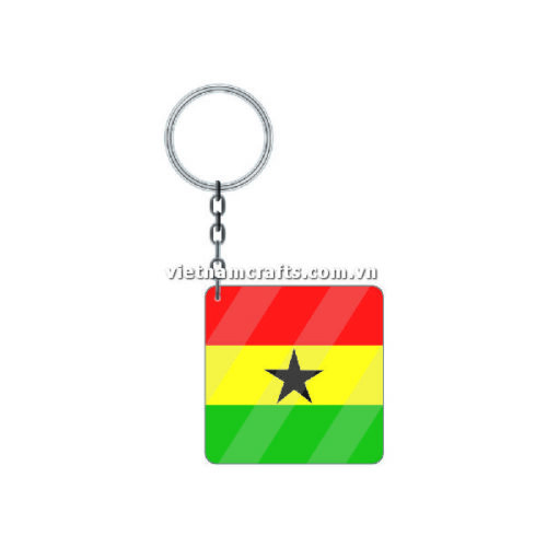 Wholesale World Cup 2022 Qatar Mechadise Buy Bulk Acrylic Keychain Souvenir Ghana Flag Keychains Square Shape