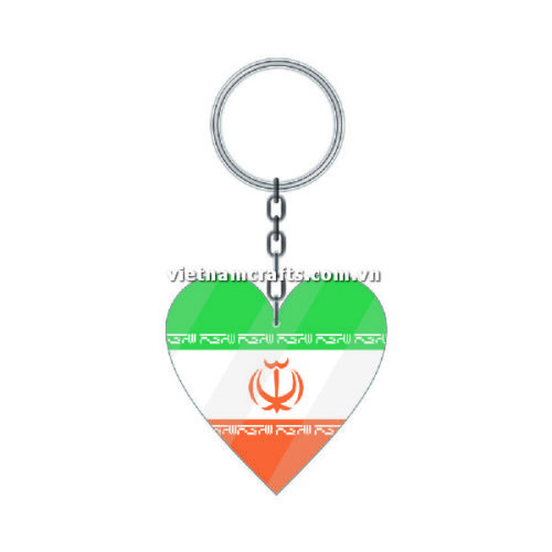 Wholesale World Cup 2022 Qatar Mechadise Buy Bulk Acrylic Keychain Souvenir Iran Flag Keychains Heart Shape