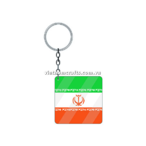 Wholesale World Cup 2022 Qatar Mechadise Buy Bulk Acrylic Keychain Souvenir Iran Flag Keychains Square Shape