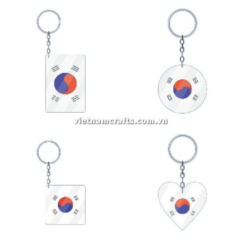 Wholesale World Cup 2022 Qatar Mechadise Buy Bulk Acrylic Keychain Souvenir Korean Republic Flag Keychains Shapes