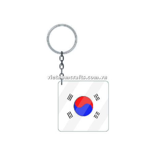 Wholesale World Cup 2022 Qatar Mechadise Buy Bulk Acrylic Keychain Souvenir Korean Republic Flag Keychains Square Shape