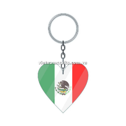 Wholesale World Cup 2022 Qatar Mechadise Buy Bulk Acrylic Keychain Souvenir Mexico Flag Keychains Heart Shape