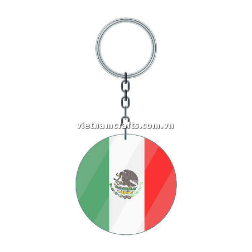 Wholesale World Cup 2022 Qatar Mechadise Buy Bulk Acrylic Keychain Souvenir Mexico Flag Keychains Round Shape