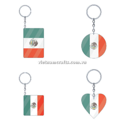 Wholesale World Cup 2022 Qatar Mechadise Buy Bulk Acrylic Keychain Souvenir Mexico Flag Keychains Shapes