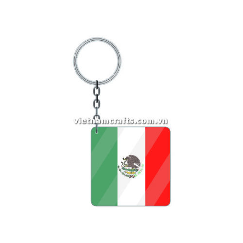 Wholesale World Cup 2022 Qatar Mechadise Buy Bulk Acrylic Keychain Souvenir Mexico Flag Keychains Square Shape