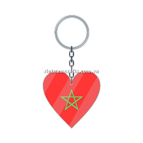 Wholesale World Cup 2022 Qatar Mechadise Buy Bulk Acrylic Keychain Souvenir Morocco Flag Keychains Heart Shape