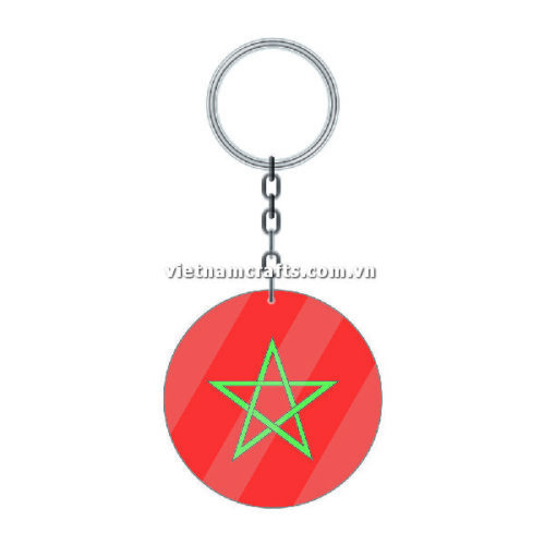 Wholesale World Cup 2022 Qatar Mechadise Buy Bulk Acrylic Keychain Souvenir Morocco Flag Keychains Round Shape