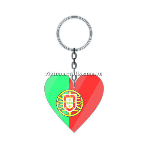 Wholesale World Cup 2022 Qatar Mechadise Buy Bulk Acrylic Keychain Souvenir Portugal Flag Keychains Heart Shape