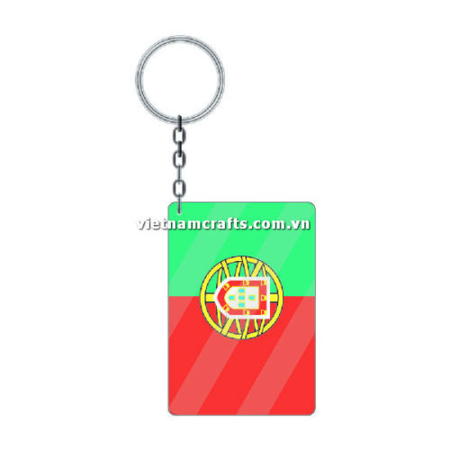 Wholesale World Cup 2022 Qatar Mechadise Buy Bulk Acrylic Keychain Souvenir Portugal Flag Keychains Rectangle Shape