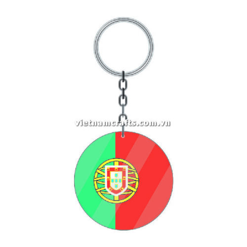 Wholesale World Cup 2022 Qatar Mechadise Buy Bulk Acrylic Keychain Souvenir Portugal Flag Keychains Round Shape