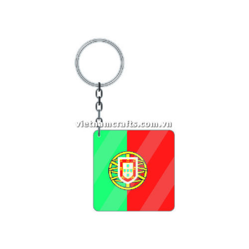 Wholesale World Cup 2022 Qatar Mechadise Buy Bulk Acrylic Keychain Souvenir Portugal Flag Keychains Square Shape