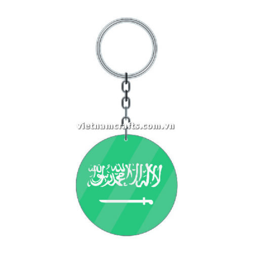 Wholesale World Cup 2022 Qatar Mechadise Buy Bulk Acrylic Keychain Souvenir Saudi Arabia Flag Keychains Round Shape
