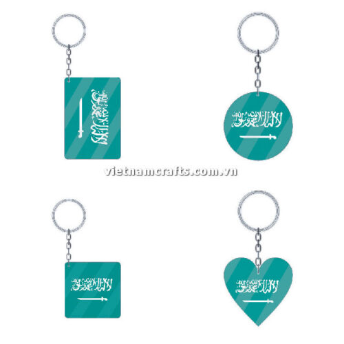 Wholesale World Cup 2022 Qatar Mechadise Buy Bulk Acrylic Keychain Souvenir Saudi Arabia Flag Keychains Shapes