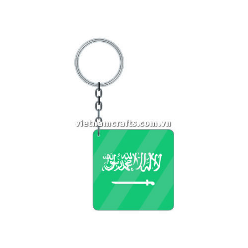 Wholesale World Cup 2022 Qatar Mechadise Buy Bulk Acrylic Keychain Souvenir Saudi Arabia Flag Keychains Square Shape