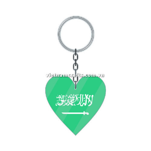 Wholesale World Cup 2022 Qatar Mechadise Buy Bulk Acrylic Keychain Souvenir Saudi Arabia Flag Saudi Arabia Keychains Heart Shape