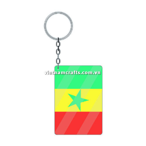 Wholesale World Cup 2022 Qatar Mechadise Buy Bulk Acrylic Keychain Souvenir Senegal Flag Keychains Rectangle Shape