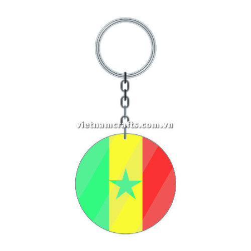 Wholesale World Cup 2022 Qatar Mechadise Buy Bulk Acrylic Keychain Souvenir Senegal Flag Keychains Round Shape
