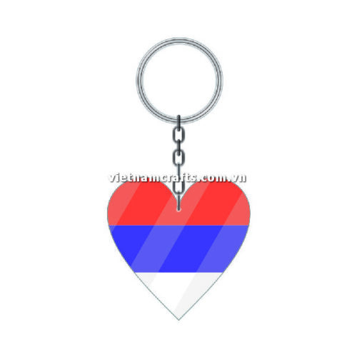Wholesale World Cup 2022 Qatar Mechadise Buy Bulk Acrylic Keychain Souvenir Serbia Flag Keychains Heart Shape