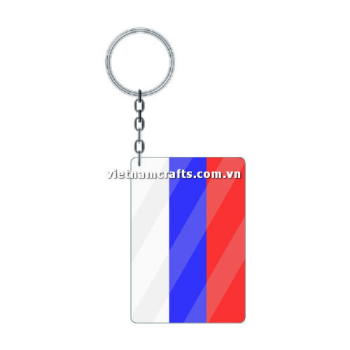 Wholesale World Cup 2022 Qatar Mechadise Buy Bulk Acrylic Keychain Souvenir Serbia Flag Keychains Rectangle Shape