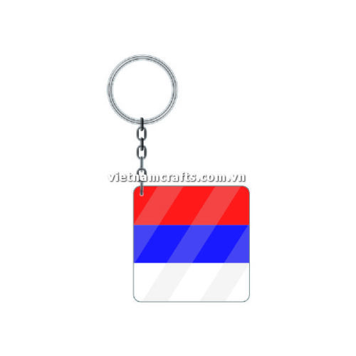 Wholesale World Cup 2022 Qatar Mechadise Buy Bulk Acrylic Keychain Souvenir Serbia Flag Keychains Square Shape