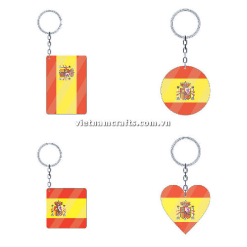Wholesale World Cup 2022 Qatar Mechadise Buy Bulk Acrylic Keychain Souvenir Spain Flag Keychains Shapes