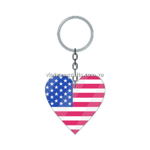 Wholesale World Cup 2022 Qatar Mechadise Buy Bulk Acrylic Keychain Souvenir United States Flag Keychains Heart Shape