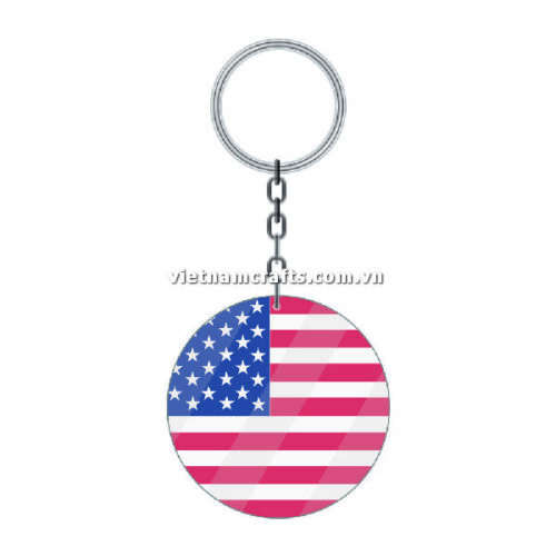Wholesale World Cup 2022 Qatar Mechadise Buy Bulk Acrylic Keychain Souvenir United States Flag Keychains Round Shape