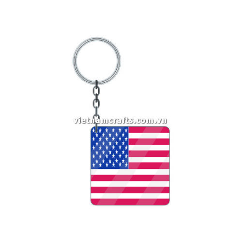 Wholesale World Cup 2022 Qatar Mechadise Buy Bulk Acrylic Keychain Souvenir United States Flag Keychains Square Shape