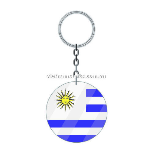 Wholesale World Cup 2022 Qatar Mechadise Buy Bulk Acrylic Keychain Souvenir Uruguay Flag Keychains Round Shape