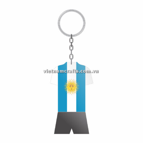 Wholesale World Cup 2022 Qatar Mechadise Buy Bulk Double Sided Acrylic Keychain Souvenir Football Kit Argentina Keychain 1