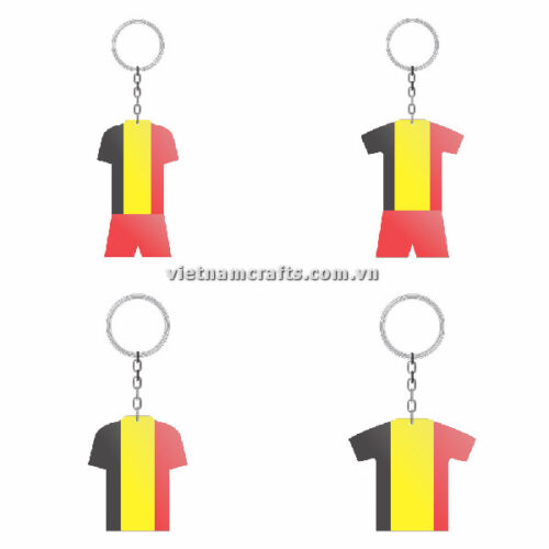 Wholesale World Cup 2022 Qatar Mechadise Buy Bulk Double Sided Acrylic Keychain Souvenir Football Kit Belgium Keyring
