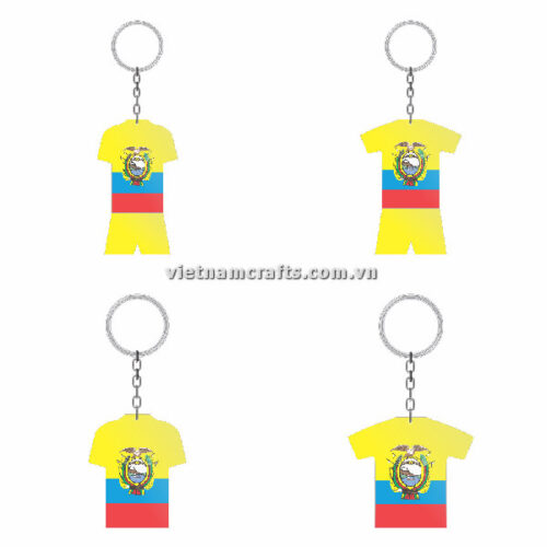 Wholesale World Cup 2022 Qatar Mechadise Buy Bulk Double Sided Acrylic Keychain Souvenir Football Kit Ecuador Keyring