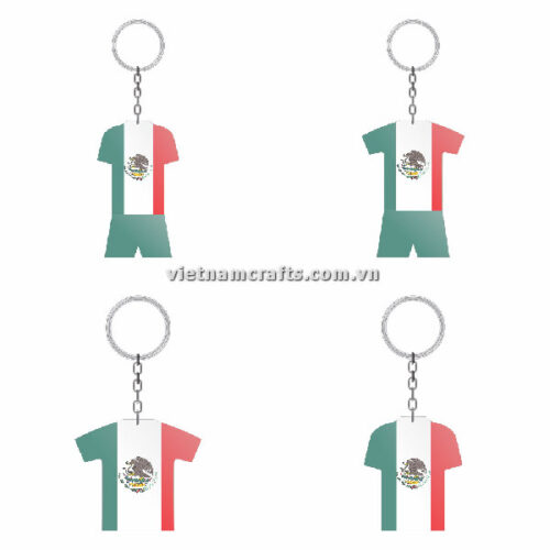 Wholesale World Cup 2022 Qatar Mechadise Buy Bulk Double Sided Acrylic Keychain Souvenir Football Kit Mexico Keyring